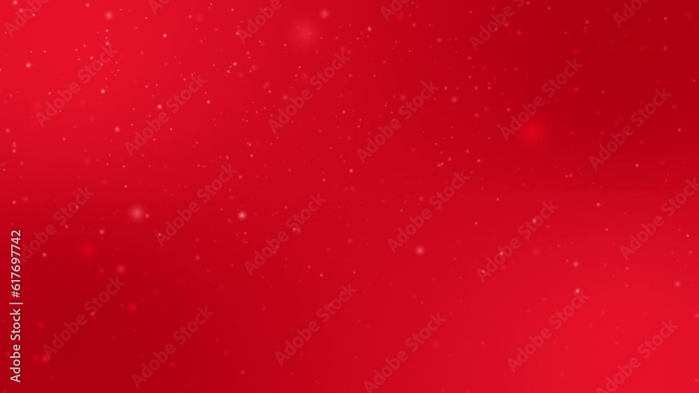 Animation of shiny snowflakes falling against a red background Animation of shiny snowflakes falling against a red background