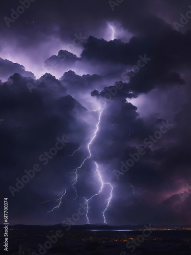 A Lightning bolt thunder, Generative AI Illustration.