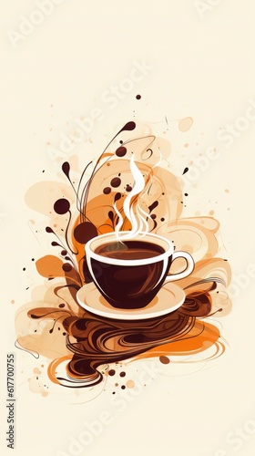 abstrack coffee background, abstrack coffee poster, cup of coffee, hot coffee, space for text