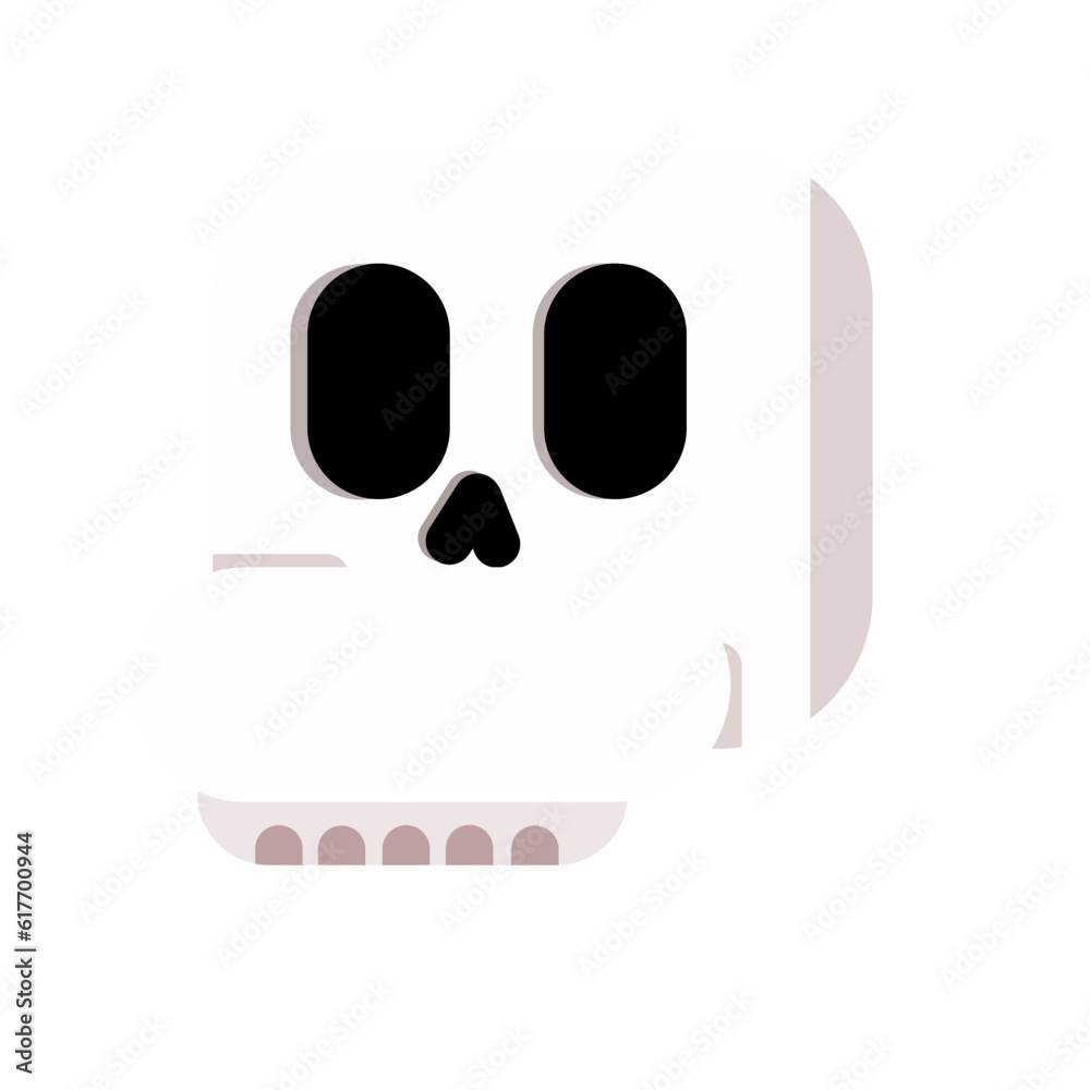 White skull head vector 