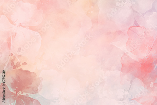 pink watercolor splash background. Spring floral in watercolor background. Elegant botanical suitable for fabric, prints, cover.