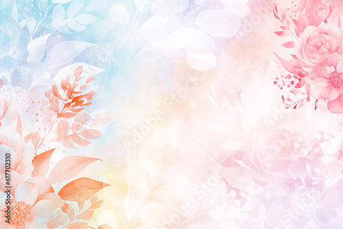 watercolor splash background. Spring floral in watercolor background. Elegant botanical suitable for fabric, prints, cover.