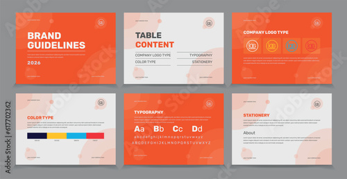 Brand Guidelines identity Template, Simple style and modern Brand Guidelines, Brand identity Template.