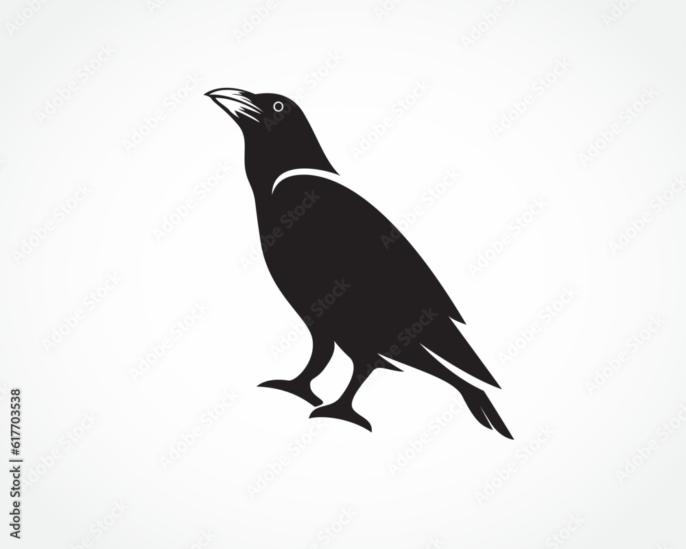 Fototapeta premium silhouette raven bird stand logo symbol design template illustration inspiration