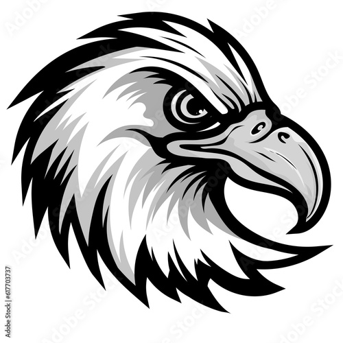 Eagle silhouette vector clipart, eagle logo concept face logo vector illustration isolated on white background.