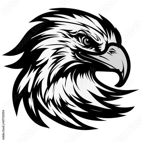 Eagle silhouette vector clipart, eagle logo concept face logo vector illustration isolated on white background.