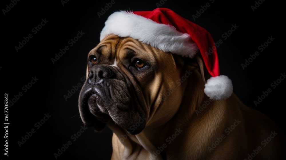 Ho-Ho-Hound: Dog in a Santa Hat Joins the Festivities with a Jolly Spirit