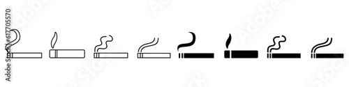 Cigarette icon vector set. Cigar illustration sign collection. smoke symbol. Smoking area logo.
