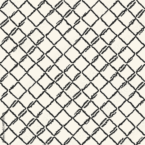 Ink Drawn Broken Grid Pattern