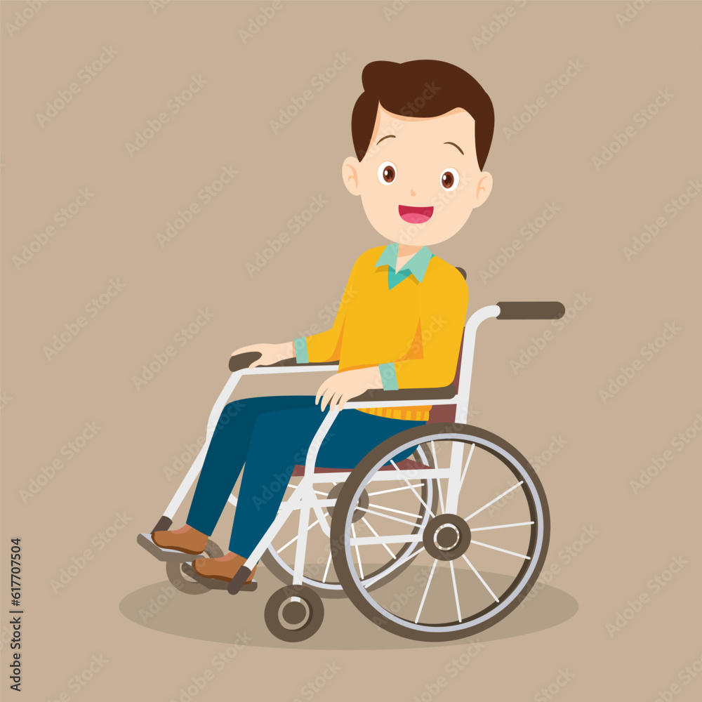 Young Man is sitting in a wheelchair male patient in wheelchair Young Man is sitting in a wheelchair male patient in wheelchair