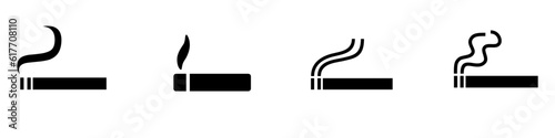 Cigarette icon vector set. Cigar illustration sign collection. smoke symbol. Smoking area logo.