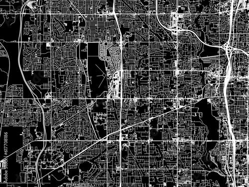 Vector road map of the city of  West Jordan Utah in the United States of America with white roads on a black background.