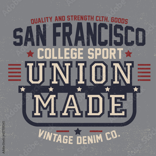 college style t-shirt print design as vector