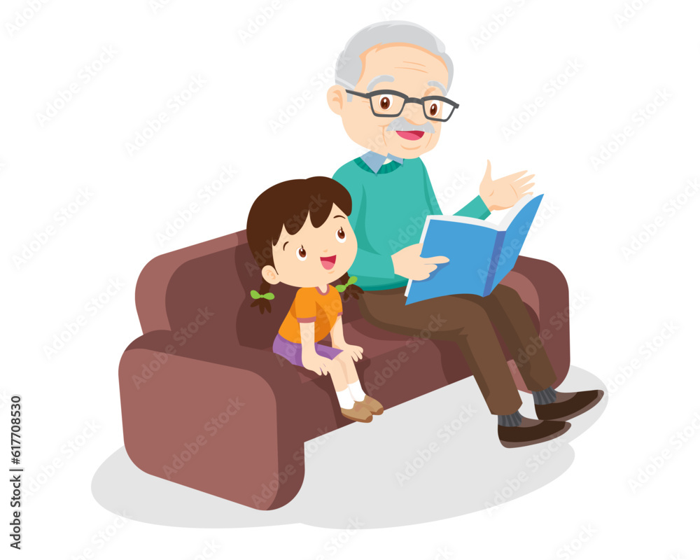 Grandparents read fairy tales to grandchildren 2 Grandparents read fairy tales to grandchildren 2