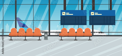 waiting room airport flat design vector
