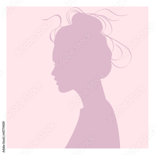 Woman silhouette vector design in pink color  avatar vector
