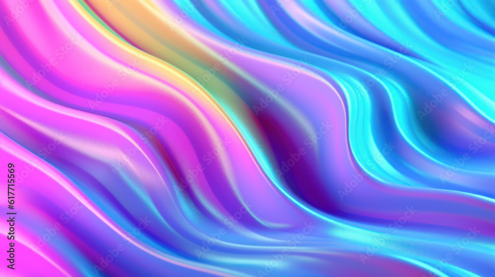 Fototapeta premium Holographic foil texture wavy background