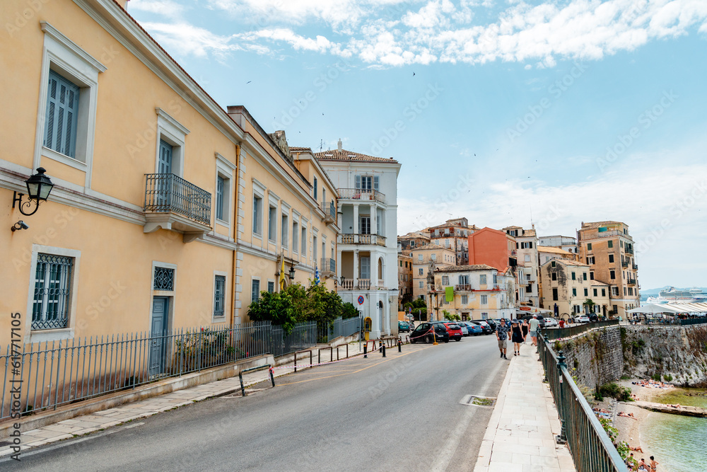 Panoramic view of Kerkyra, capital of Corfu island, Greece