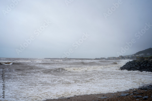 Stormy waves on the coast of England