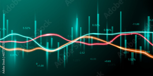 business vector illustration design Stock market charts or Forex trading charts for business and finance ideas.