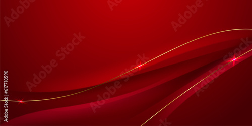 Abstract background design modern red and gold geometric elements vector illustration