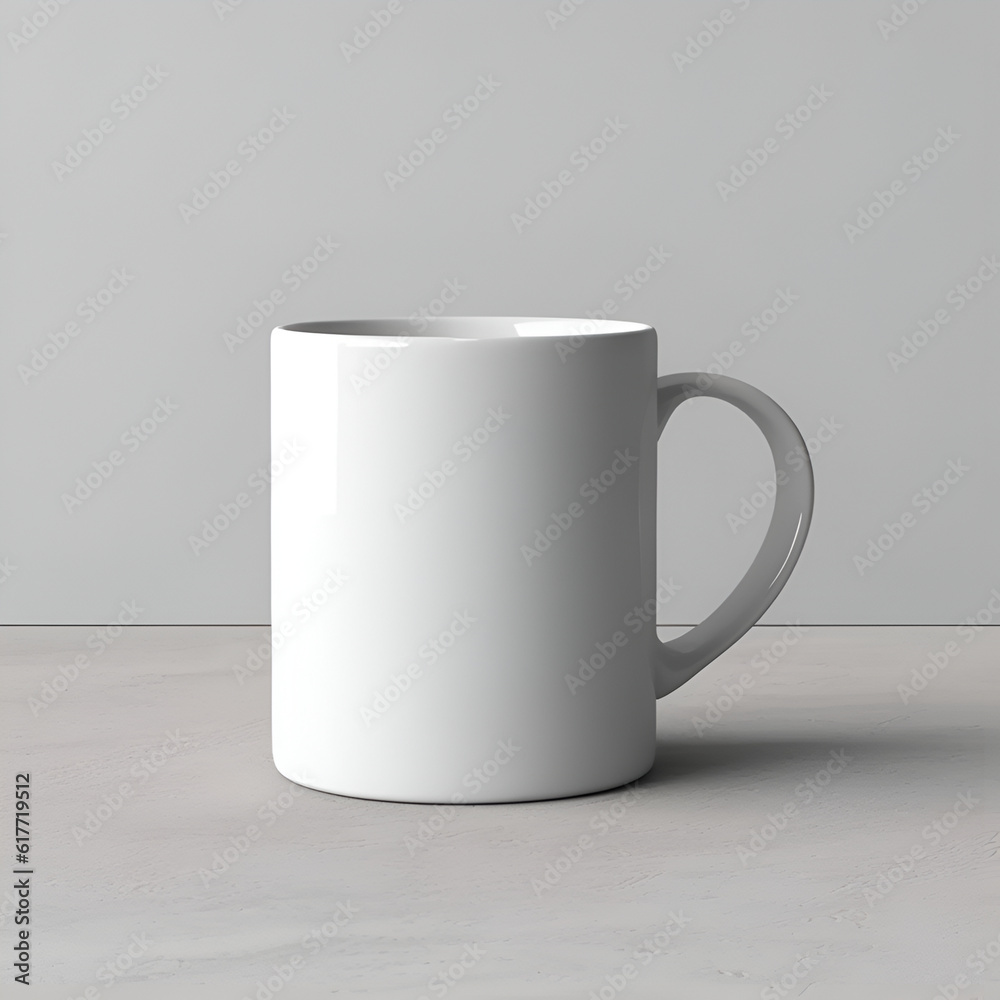 Obraz premium white mug on the table, mockup,