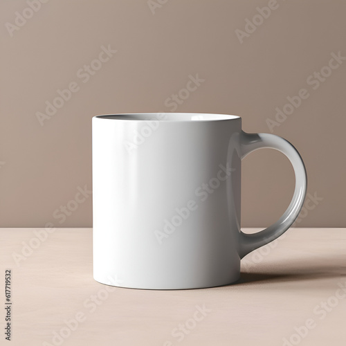 white mug on the table, mockup,