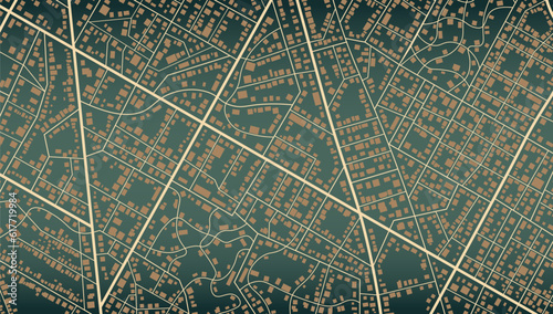 Abstract Transportation BackgroundIdeal for transportation-related designs, websites, and promotional materials. Vector illustration. Top view of the city, showcasing the buildings, comprehensive view