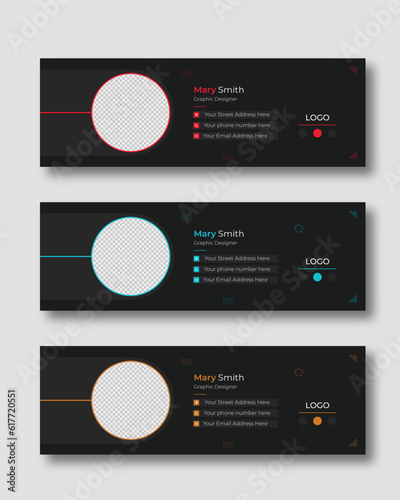 Email signature design or Email footer and corporate digital social media cover template