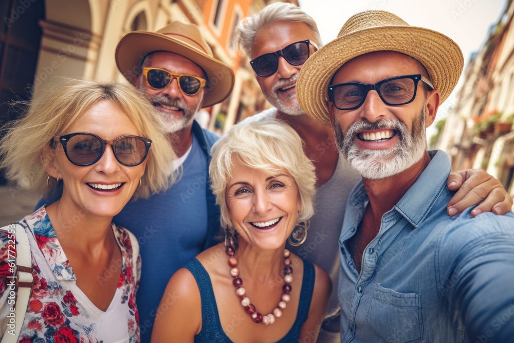 happy friends outside making a selfie ai generated happy friends outside making a selfie ai generated