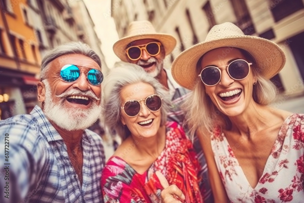 happy friends outside making a selfie ai generated happy friends outside making a selfie ai generated
