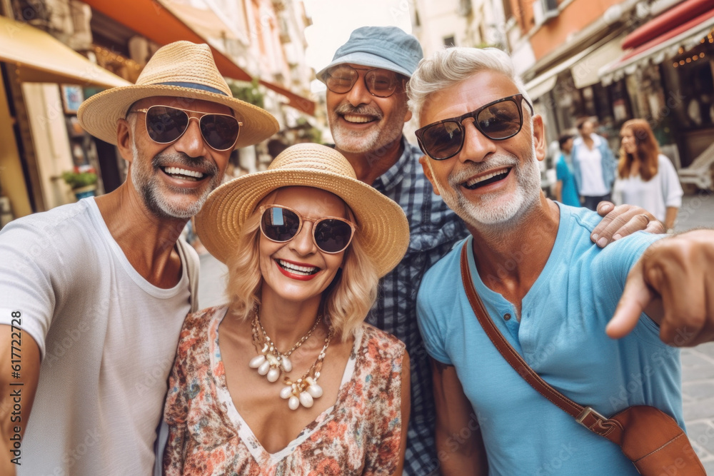 happy friends outside making a selfie ai generated happy friends outside making a selfie ai generated