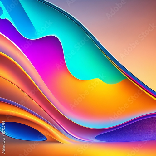 abstract colorful wave background - Light Purple and Light Yellow Circles Background - Light Pink andLight Colors and White - Generative AI photo