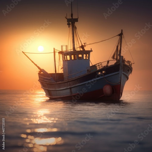 boat at sunset © Fred