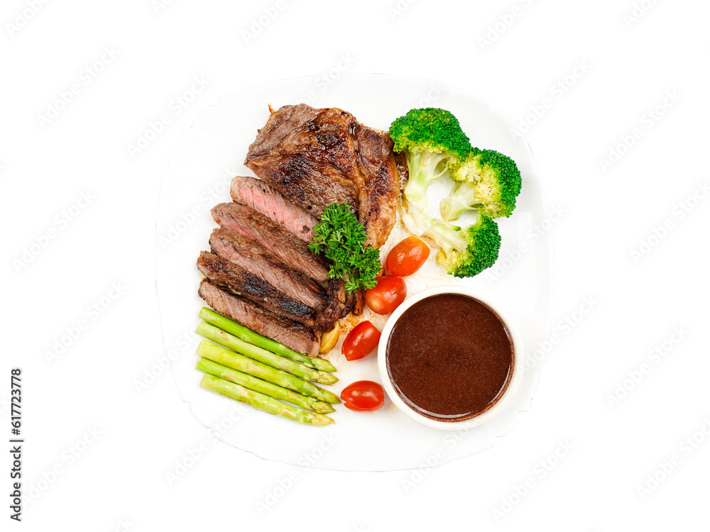 Beef Steak with sauce on transparent background Beef Steak with sauce on transparent background