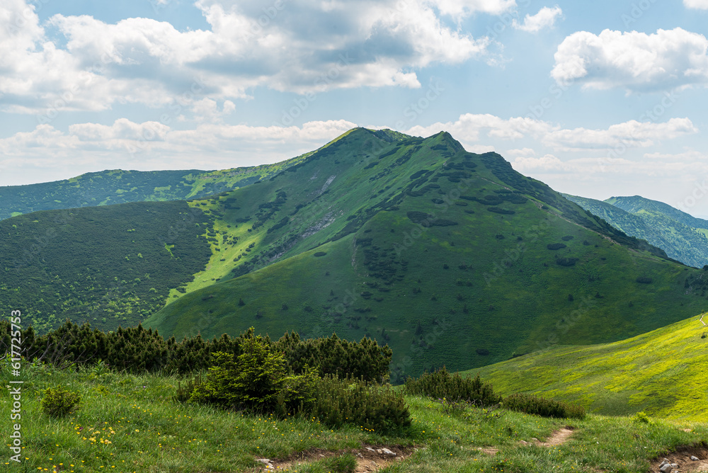 Maly Krivan hill from sedlo Bublen in Mala Fatra mountains in Slovakia