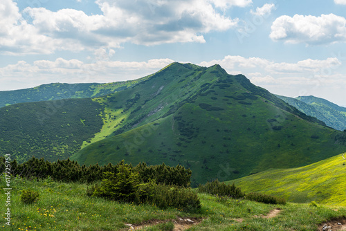 Maly Krivan hill from sedlo Bublen in Mala Fatra mountains in Slovakia