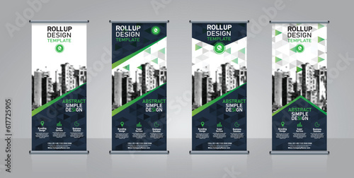business roll up banner designs perfect for trade shows, events, and promotions. High-quality, customizable template set	te