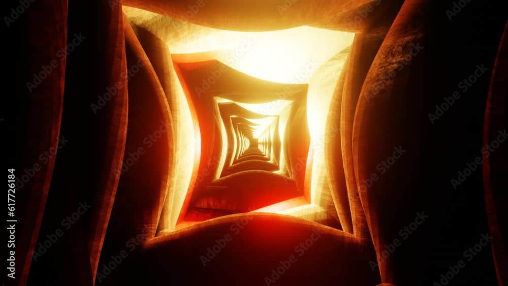 Orange and Red Curving Endless Tunnel Background Loop Animation in 4K ...