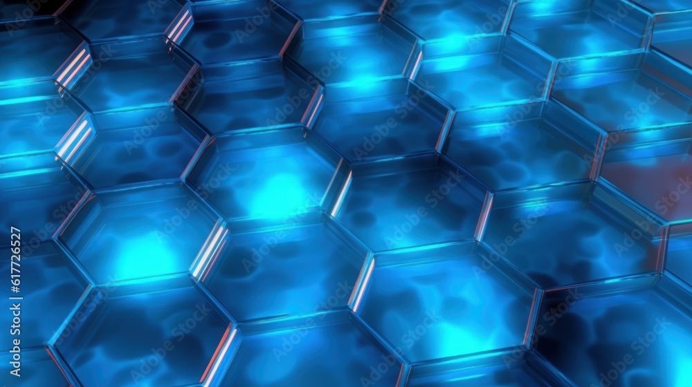 Abstract hexagonal transparent blue glass background. Generative AI 5 Abstract hexagonal transparent blue glass background. Generative AI 5