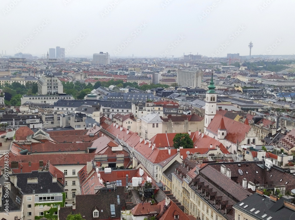 Vienna panorama seen from the top of the cathedral