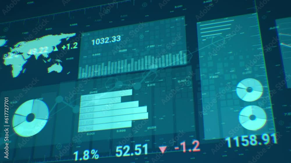Illustrative animation of a display of global data analytics
