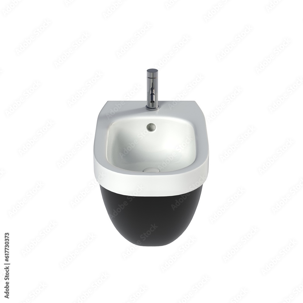 lavatory pan isolated on white background, bidet, 3D illustration, cg render lavatory pan isolated on white background, bidet, 3D illustration, cg render