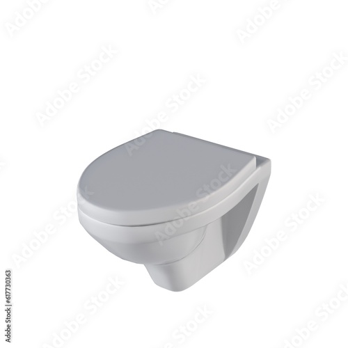 lavatory pan isolated on white background, bidet, 3D illustration, cg render