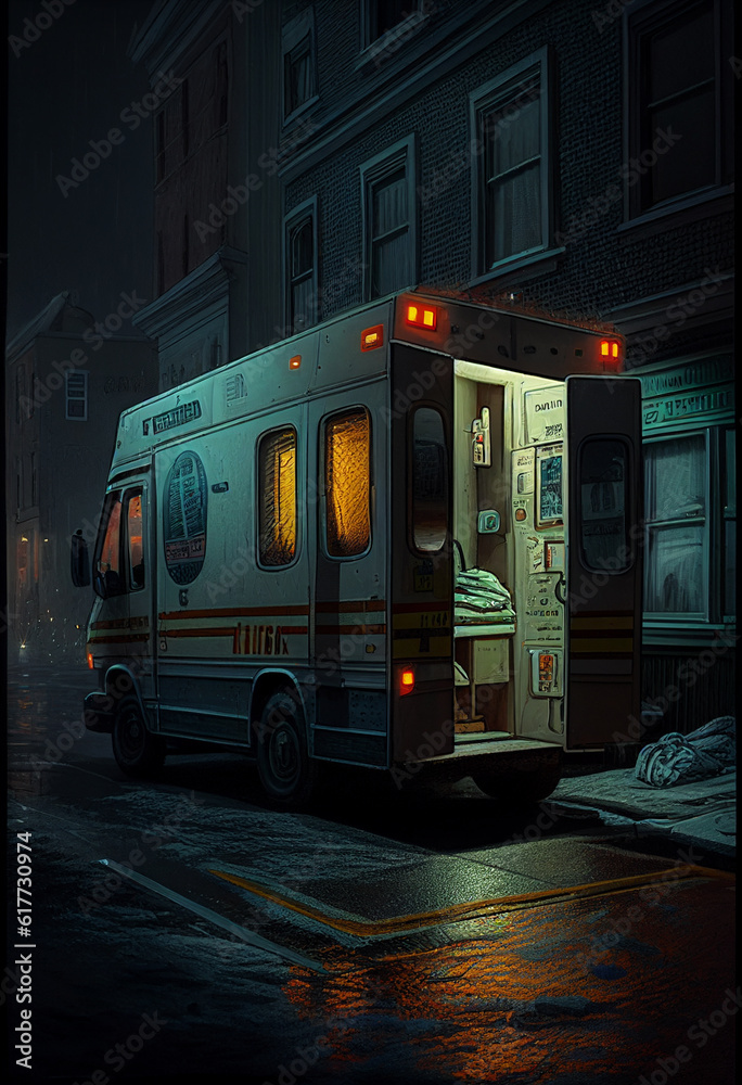 Open ambulance doors. AI Generated Stock Illustration | Adobe Stock