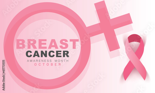 Breast Cancer Awareness Month. background, banner, card, poster, template. Vector illustration.