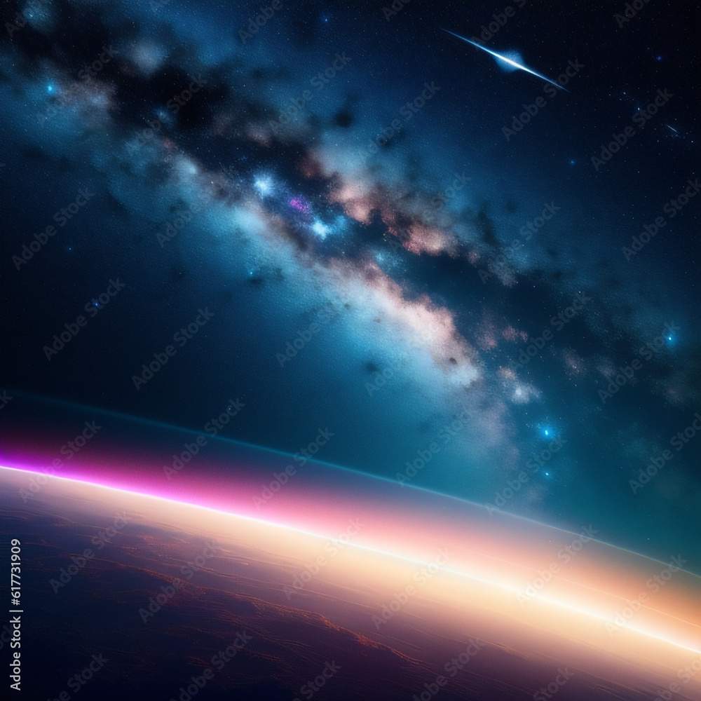 Fototapeta premium blue planet in space