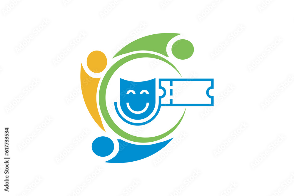 Happy man and free man icon design vector template