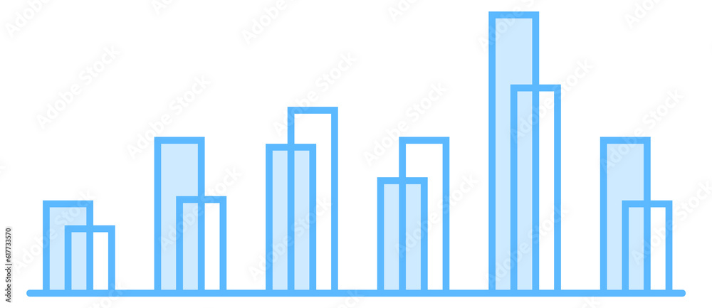 Business infographic element. Column chart blue icon Business infographic element. Column chart blue icon
