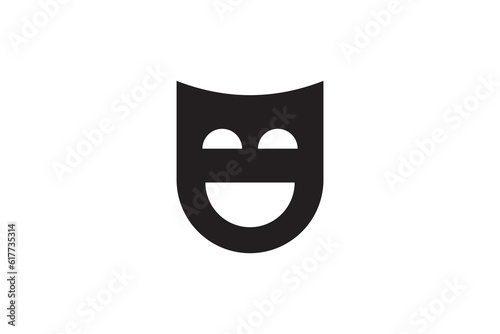 Theater mask icon design vector template